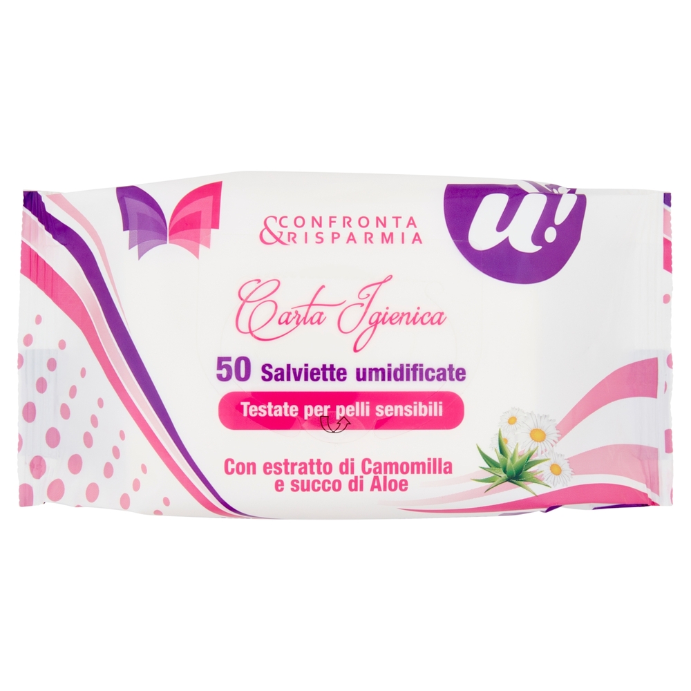 50 Salviette Umidificate Carta Igienica U! Confronta e Risparmia